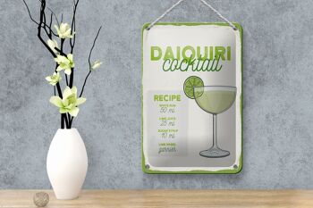 Plaque en étain pour recette de Cocktail Daiquiri, 12x18cm, signe cadeau 4