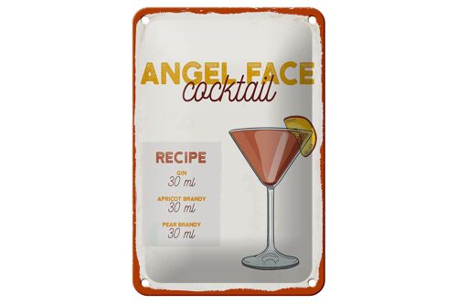Blechschild Rezept Angel Face Cocktail Recipe 12x18cm Dekoration