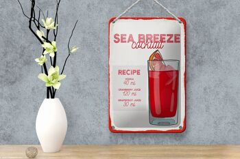 Recette de signe en étain, recette de Cocktail brise de mer, décoration 12x18cm 4