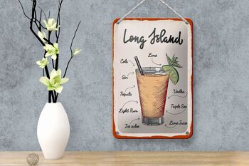 Recette de signe en étain, recette de Cocktail de Long Island, décoration 12x18cm 4
