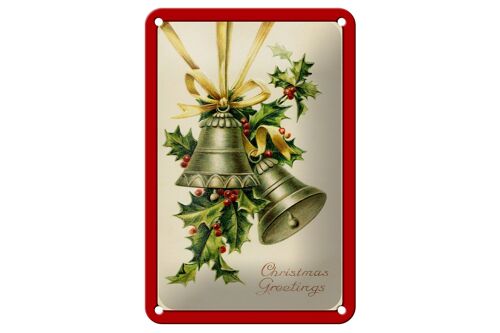 Blechschild Weihnachtszweig Glocke Christmas 12x18cm Dekoration