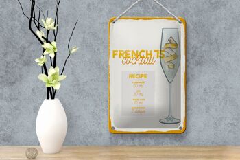 Plaque en tôle recette French 75 Cocktail Recipe 12x18cm décoration 4