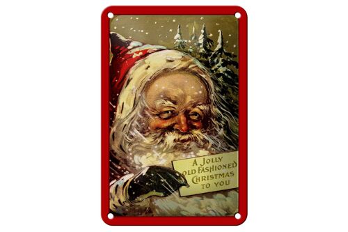 Blechschild Weihnachtsmann Winter Schnee Christmas 12x18cm Schild