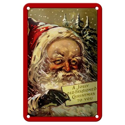 Blechschild Weihnachtsmann Winter Schnee Christmas 12x18cm Schild