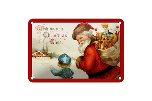 Blechschild Weihnachtsmann Santa Claus Christmas 18x12cm Dekoration