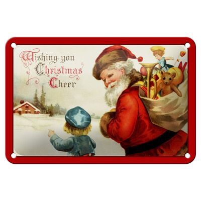 Cartel de chapa Papá Noel Papá Noel Navidad 18x12cm decoración