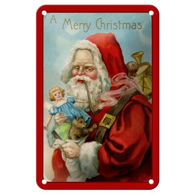 Blechschild Weihnachtsmann Geschenke Santa Fest 12x18cm Dekoration