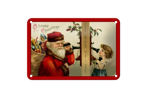 Blechschild Weihnachten Geschenke Santa Claus 18x12cm Dekoration