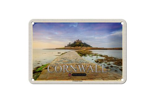 Blechschild Städte Cornwall St. Michael´s Mount 18x12cm Dekoration