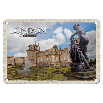 Cartel de chapa con decoración de ciudades, Londres, Inglaterra, Palacio de Blenheim, 18x12cm