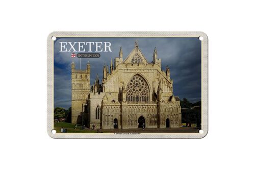 Blechschild Städte Exeter Cathedral Church Saint Peter 18x12cm Schild