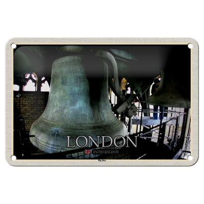 Targa in metallo Città Londra Regno Unito Inghilterra Big Ben 18x12 cm Decorazione