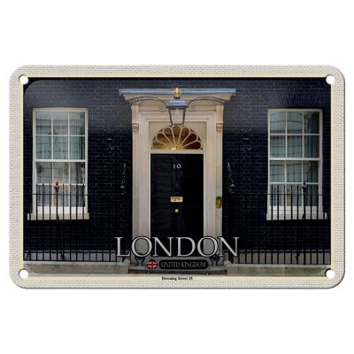 Cartel de chapa con decoración de ciudades, Inglaterra, Reino Unido, Downing Street 10, 18x12cm