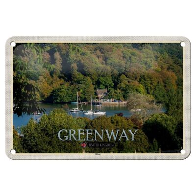 Cartel de chapa con decoración de ciudades, Greenway River, Reino Unido, Inglaterra, 18x12cm