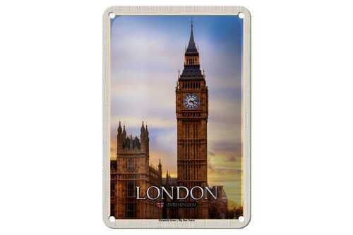 Blechschild Städte London Elizabeth Tower Big Ben 12x18cm Dekoration