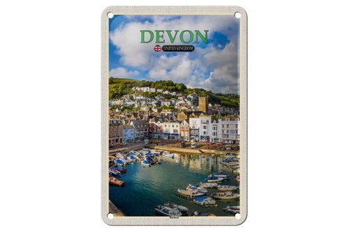 Blechschild Städte Devon United Kingdom Harbour 12x18cm Dekoration