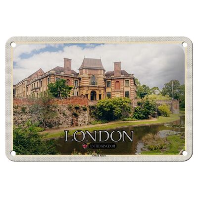 Cartel de chapa con decoración de ciudades, Londres, Reino Unido, Eltham Palace River, 18x12cm