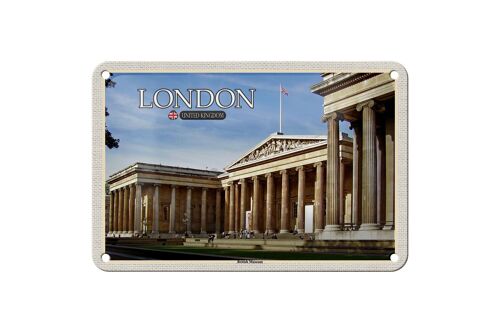 Blechschild Städte British Museum London England 18x12cm Dekoration