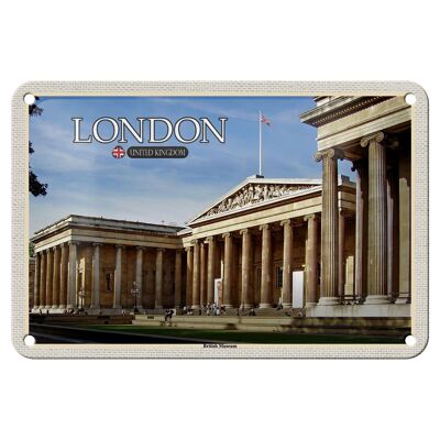 Targa in metallo Città British Museum Londra Inghilterra 18x12 cm Decorazione