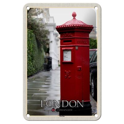 Cartel de chapa con decoración de ciudades, Londres, Inglaterra, Reino Unido, buzón de correos, 12x18cm