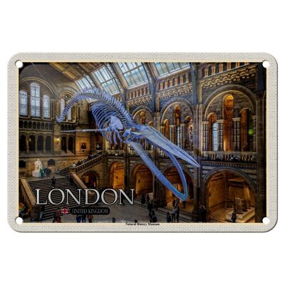 Metal sign cities London Natural History Museum 18x12cm decoration