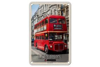 Panneau en étain pour villes, londres, royaume-uni, Bus rouge de Londres, 12x18cm, signe cadeau 1