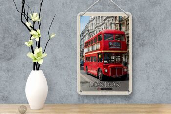 Panneau en étain pour villes, londres, royaume-uni, Bus rouge de Londres, 12x18cm, signe cadeau 4