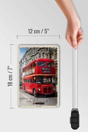 Panneau en étain pour villes, londres, royaume-uni, Bus rouge de Londres, 12x18cm, signe cadeau 5