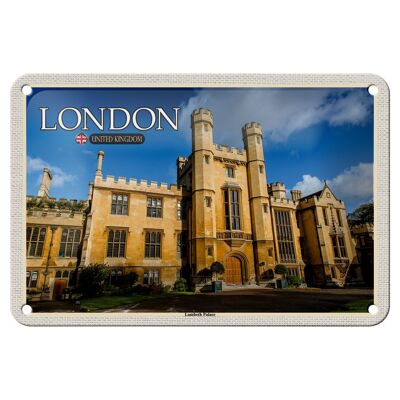 Cartel de chapa con ciudades de Londres, Inglaterra, Reino Unido, Palacio de Lambeth, cartel de 18x12cm