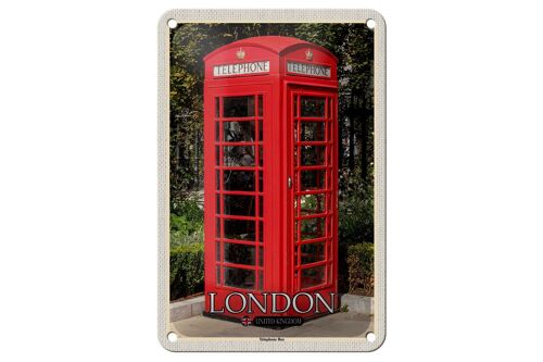 Blechschild Städte London United Kingdom Telephone Box 12x18cm Schild