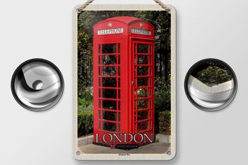 Panneau en étain pour boîte téléphonique, villes, londres, royaume-uni, 12x18cm 2