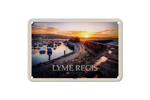 Blechschild Städte Lyme Regis Harbour Enlgand UK 18x12cm Dekoration