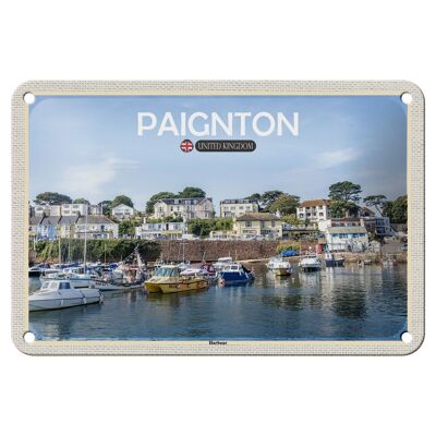 Cartel de chapa con decoración de ciudades, Paignton Harbour, Reino Unido, Inglaterra, 18x12cm