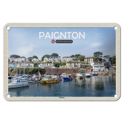 Targa in metallo Città Paignton Harbour Regno Unito Inghilterra 18x12 cm Decorazione