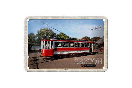 Blechschild Städte Seaton Tramway UK England 18x12cm Dekoration