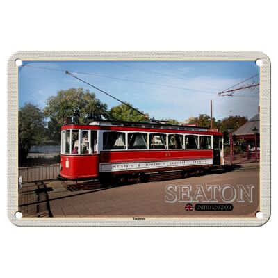 Blechschild Städte Seaton Tramway UK England 18x12cm Dekoration