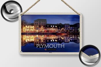 Panneau en étain pour villes, port de Plymouth, angleterre, royaume-uni, décoration, 18x12cm 2