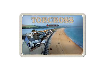 Panneau en étain villes Torcross Beach angleterre royaume-uni, décoration 18x12cm 1