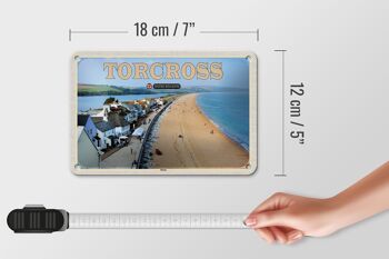 Panneau en étain villes Torcross Beach angleterre royaume-uni, décoration 18x12cm 5