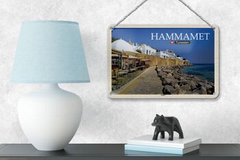 Signe en étain voyage Hammamet tunisie mer plage 18x12cm décoration 4