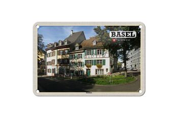 Panneau en étain voyage bâle suisse petit-bâle ville 18x12cm, décoration 1