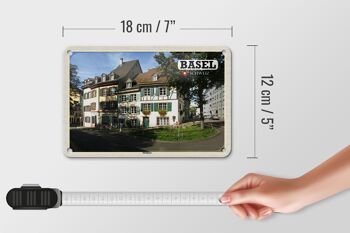 Panneau en étain voyage bâle suisse petit-bâle ville 18x12cm, décoration 5