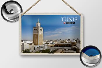Signe en étain voyage tunisie mosquée Ez Zitouna 18x12cm, décoration 2