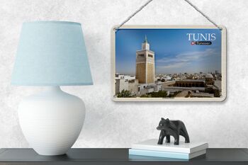 Signe en étain voyage tunisie mosquée Ez Zitouna 18x12cm, décoration 4