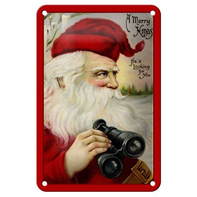 Blechschild Weihnachten Schnee Winter Santa Claus 12x18cm Schild