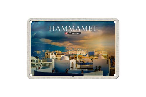 Blechschild Reise Hammamet Tunesien Urlaub Sonne 18x12cm Dekoration
