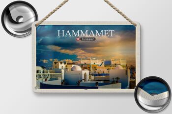Signe en étain voyage Hammamet tunisie vacances soleil 18x12cm décoration 2