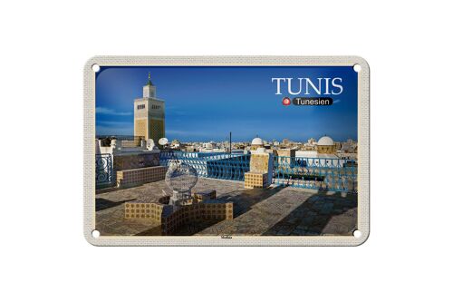 Blechschild Reise Tunis Tunesien Medina Moschee 18x12cm Dekoration