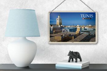 Signe en étain voyage Tunis tunisie médina mosquée 18x12cm décoration 4