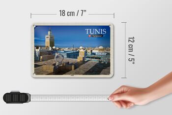 Signe en étain voyage Tunis tunisie médina mosquée 18x12cm décoration 5
